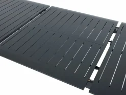 Clearance MYLIA Comedor de jardín de aluminio: una mesa extensible L.205/286.5 cm y 8 sillones apilables - Antracita - MACILA de Gris antracita