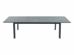 Comedor de jardín de aluminio: una mesa extensible L.205/286,5 cm y 6 sillones apilables - Antracita - MACILA de Comedores De Jardín