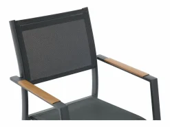 Comedor de jardín de aluminio: una mesa extensible L.205/286,5 cm y 6 sillones apilables - Antracita - MACILA de Comedores De Jardín