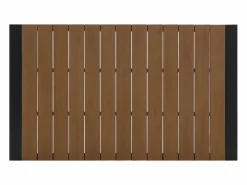 New MYLIA Comedor de jardín de aluminio: una mesa L.150 cm y 4 sillones apilables - Natural claro y antracita - NYROS de Gris antracita / Color natural claro