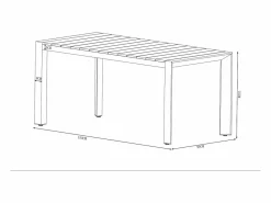 New MYLIA Comedor de jardín de aluminio: una mesa L.150 cm y 4 sillones apilables - Natural claro y antracita - NYROS de Gris antracita / Color natural claro