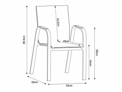 Sale MYLIA Comedor de jardín de aluminio: mesa extensible de aluminio L.155/246 cm y 8 sillones - Natural claro y blanco - SERUNO de Color natural claro / Blanco