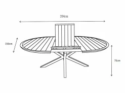 Best Comedor de jardín de aluminio: una mesa redonda extensible L.150/200 cm y 4 sillones apilables - - VELYRA de Comedores De Jardín