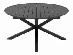 Clearance Comedor de jardín de aluminio: mesa redonda extensible L.150/200 cm y 6 sillones apilables - Antracita - YOHA de Comedores De Jardín