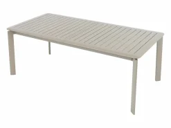 Online MYLIA Comedor de jardín de aluminio: una mesa extensible L.205/286.5 cm y 6 sillones apilables - - MACILA de Topo