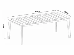 Online MYLIA Comedor de jardín de aluminio: una mesa extensible L.205/286.5 cm y 6 sillones apilables - - MACILA de Topo