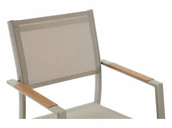 Online MYLIA Comedor de jardín de aluminio: una mesa extensible L.205/286.5 cm y 6 sillones apilables - - MACILA de Topo