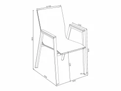 Clearance MYLIA Comedor de jardín de aluminio: una mesa L.150 cm y 6 sillones apilables - Natural claro y antracita - LIOUS de Gris antracita / Color natural claro