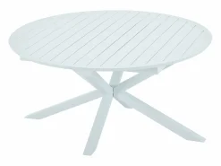 New MYLIA Comedor de jardín de aluminio: una mesa extensible + 4 sillas - YOHA de Blanco