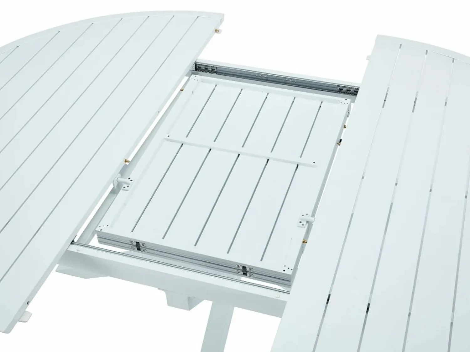 New MYLIA Comedor de jardín de aluminio: una mesa extensible + 4 sillas - YOHA de Blanco
