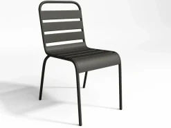 MYLIA Comedor de jardín de metal una mesa L.160 con 2 sillones y 4 sillas
