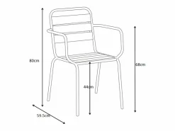 Online Comedor de jardín de metal - Mesa redonda D.130cm y 6 sillones apilables - Amarillo - MIRMANDE de Comedores De Jardín