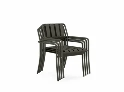 Discount MYLIA Comedor de jardín de metal: 1 mesa de 160 cm y 6 sillas - - BIRMOS Gris antracita