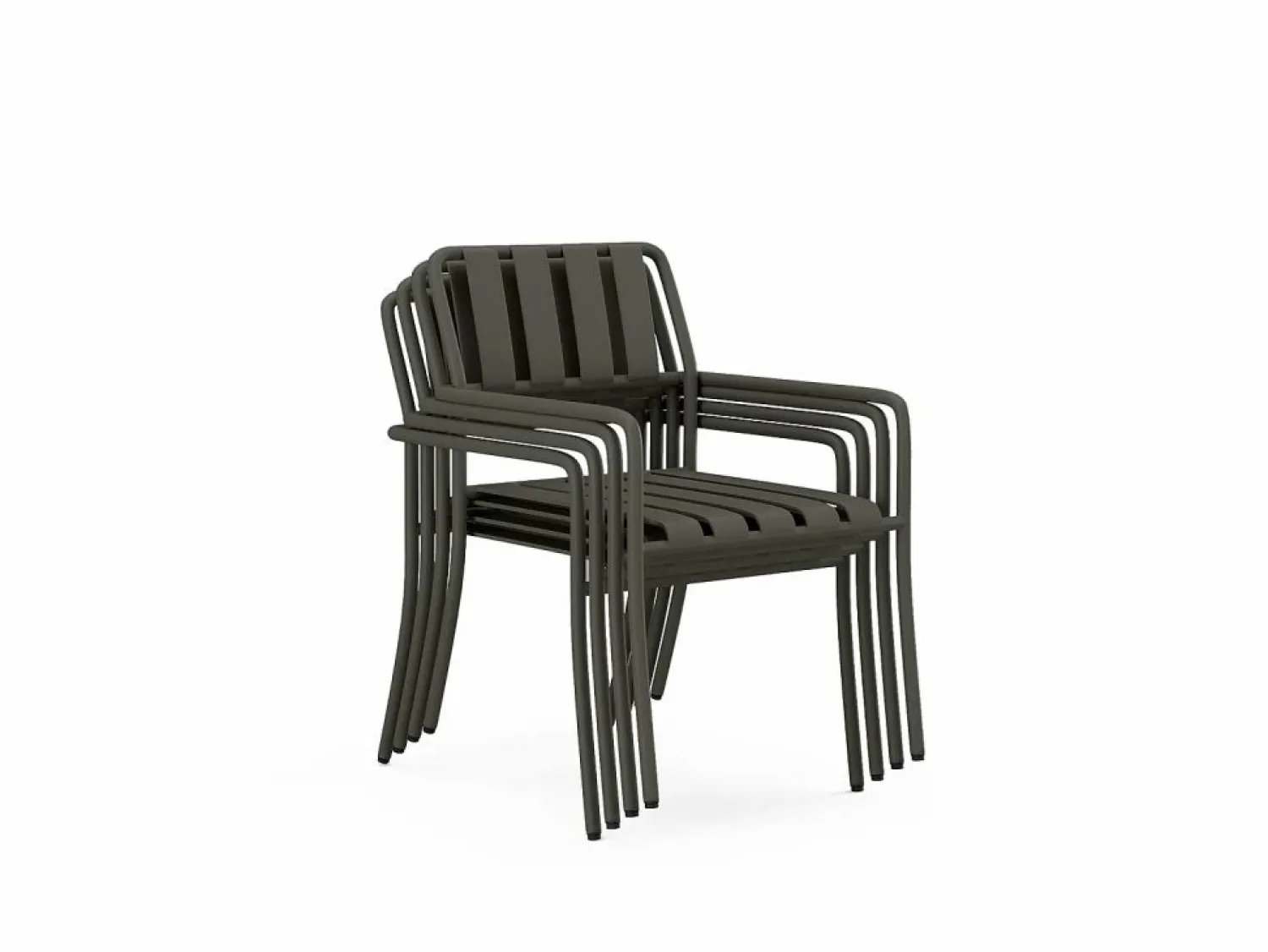 Discount MYLIA Comedor de jardín de metal: 1 mesa de 160 cm y 6 sillas - - BIRMOS Gris antracita