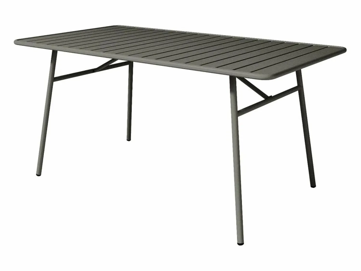 Discount MYLIA Comedor de jardín de metal: 1 mesa de 160 cm y 6 sillas - - BIRMOS Gris antracita