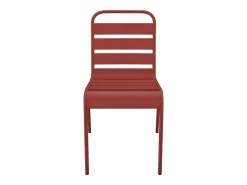 MYLIA Comedor de jardín de metal - una mesa D.110cm y 4 sillas apilables