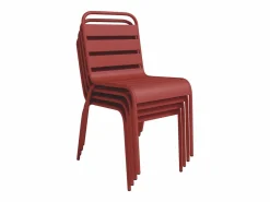 MYLIA Comedor de jardín de metal - una mesa D.110cm y 4 sillas apilables