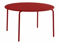 MYLIA Comedor de jardín de metal - una mesa D.110cm y 4 sillas apilables