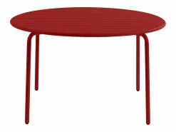 MYLIA Comedor de jardín de metal - una mesa D.110cm y 4 sillas apilables