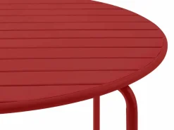 MYLIA Comedor de jardín de metal - una mesa D.110cm y 4 sillas apilables