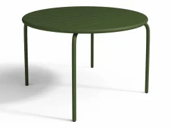 Clearance Comedor de jardín de metal 1 mesa y 4 sillones apilables Verde - MIRMANDE Comedores De Jardín