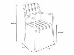 Discount Comedor de jardín de metal: 1 mesa de 160 cm y 6 sillas - - BIRMOS Comedores De Jardín
