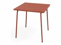 MYLIA Comedor de jardín de metal - Una mesa de 70 cm y 2 sillas apilables - - MIRMANDE de