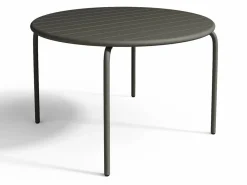 Outlet Comedor de jardín de metal 1 mesa y 4 sillones apilables - MIRMANDE Comedores De Jardín