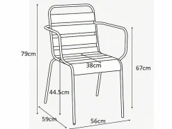 Outlet Comedor de jardín de metal 1 mesa, 8 sillones - MIRMANDE Comedores De Jardín