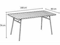Outlet Comedor de jardín de metal 1 mesa, 8 sillones - MIRMANDE Comedores De Jardín