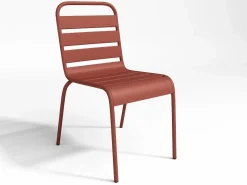 MYLIA Comedor de jardín de metal una mesa L.160 con 2 sillones y 4 sillas
