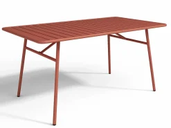 MYLIA Comedor de jardín de metal una mesa L.160 con 2 sillones y 4 sillas