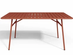 MYLIA Comedor de jardín de metal una mesa L.160 con 2 sillones y 4 sillas