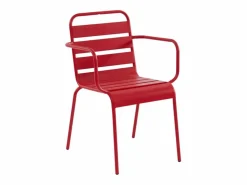 MYLIA Comedor de jardín de metal 1 mesa, 6 sillones - MIRMANDE