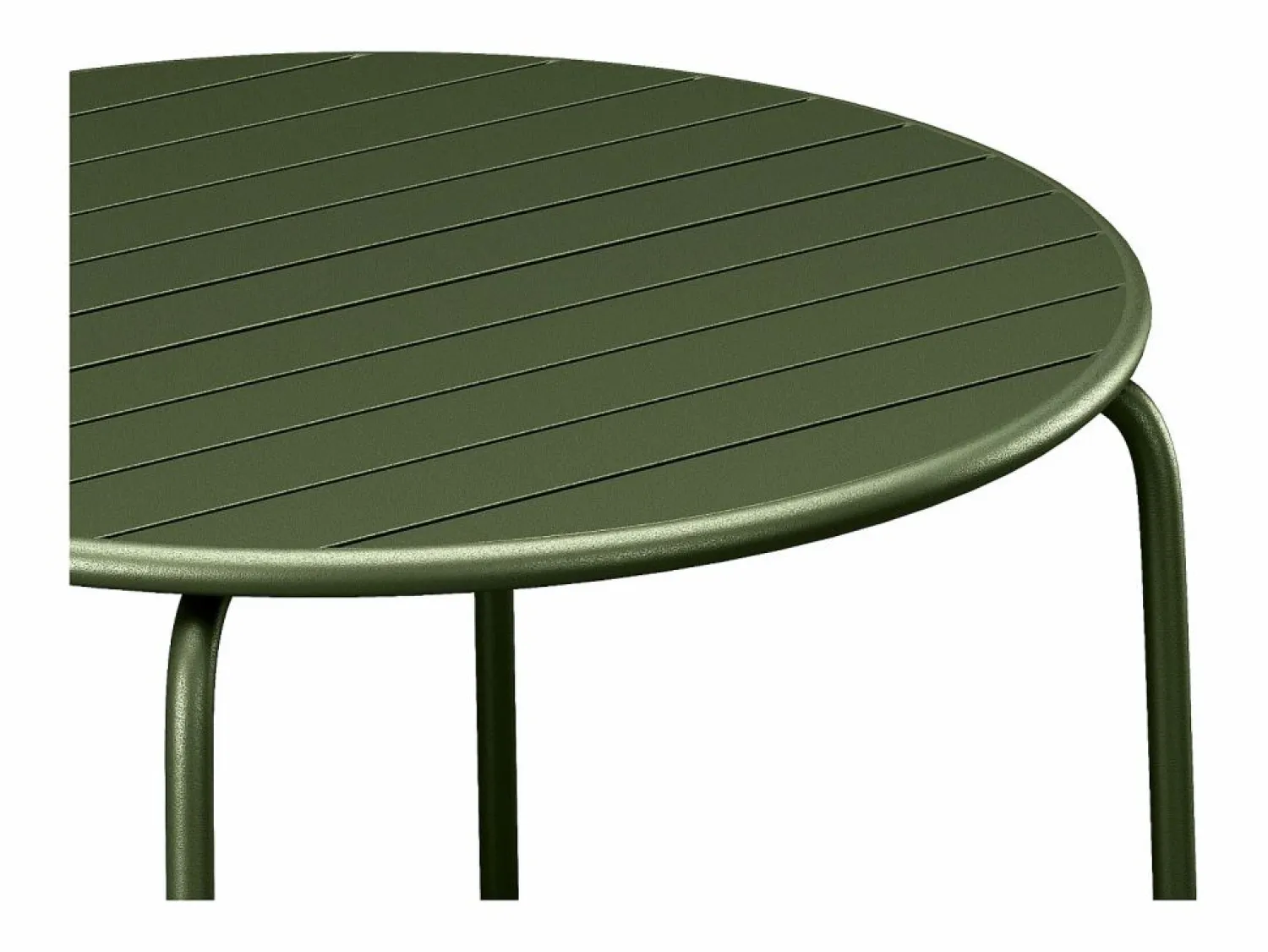Clearance Comedor de jardín de metal - Mesa redonda D.130cm y 6 sillones apilables - Verde - MIRMANDE de Comedores De Jardín