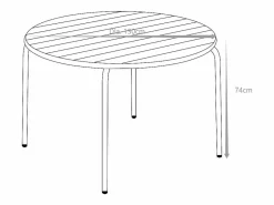 Clearance Comedor de jardín de metal - Mesa redonda D.130cm y 6 sillones apilables - Verde - MIRMANDE de Comedores De Jardín