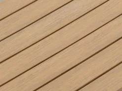 MYLIA Comedor de jardín extensible aluminio poliwood L.170 / 230 cm y 6 sillas Gris MACILA Blanco