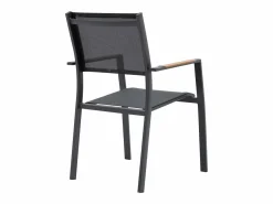 Online MYLIA Comedor de jardín extensible aluminio poliwood L.170/230 cm + 6 sillones Antracita MACILA Gris antracita