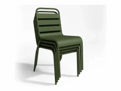 Sale Comedor de jardín metal mesa y 8 sillas apilables - Verde - MIRMANDE de Comedores De Jardín