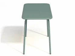Hot MYLIA Comedor de jardín para niños de metal - 1 mesa y 4 sillas Verde almendra