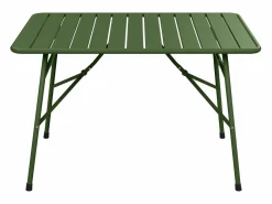 MYLIA Comedor de jardín plegable de metal: Una mesa L.110 cm + 4 sillas - Verde caqui - MIRMANDE de