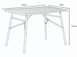 MYLIA Comedor de jardín plegable de metal: Una mesa L.110 cm + 4 sillas - Verde caqui - MIRMANDE de