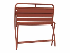 Comedor de jardín plegable de metal: Una mesa L.110 cm + 2 bancos - Terracotta - MIRMANDE de Comedores De Jardín