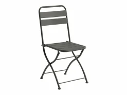 Sale MYLIA Comedor de jardín plegable de metal: Mesa L.60 cm + 2 sillas - - MIRMANDE Gris antracita