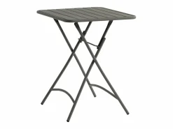 Sale MYLIA Comedor de jardín plegable de metal: Mesa L.60 cm + 2 sillas - - MIRMANDE Gris antracita