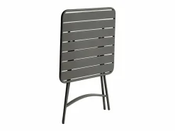 Sale MYLIA Comedor de jardín plegable de metal: Mesa L.60 cm + 2 sillas - - MIRMANDE Gris antracita