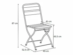 Sale MYLIA Comedor de jardín plegable de metal: Mesa L.60 cm + 2 sillas - - MIRMANDE Gris antracita