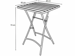 Sale MYLIA Comedor de jardín plegable de metal: Mesa L.60 cm + 2 sillas - - MIRMANDE Gris antracita