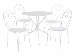 Hot MYLIA Comedor jardin estilo hierro forjado - - GUERMANTES Blanco