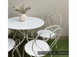 Hot MYLIA Comedor jardin estilo hierro forjado - - GUERMANTES Blanco